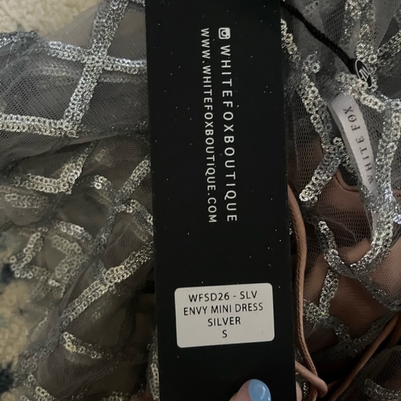 White fox boutique "envy" silver mini dress - Picture 3 of 5